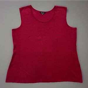 Misook Sweater Knit Tank Sz XL  Womens Red Sleeveless Career Business Office